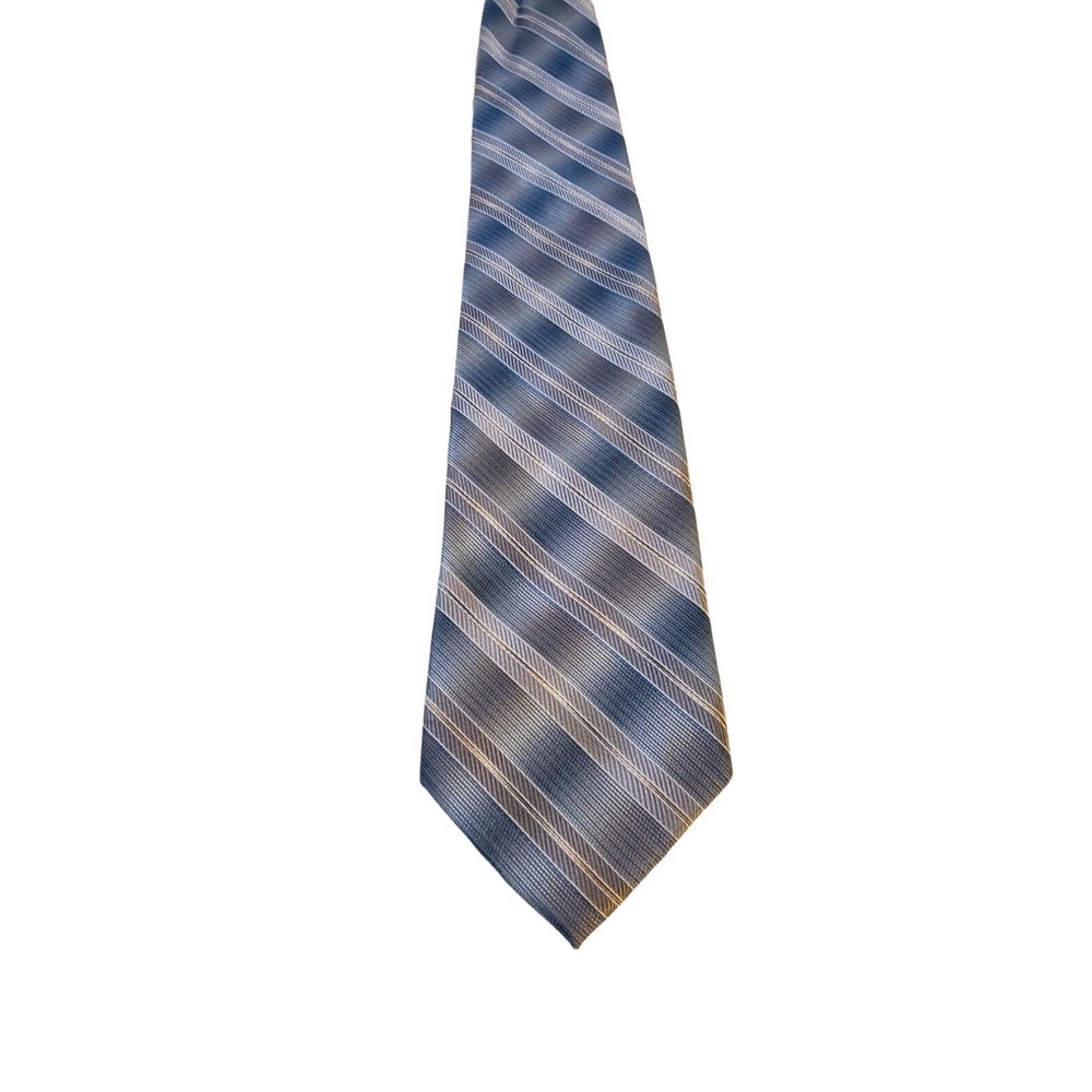 Arrow Blue Silver Striped Woven 100% Silk Tie Designer Business Church Wedding